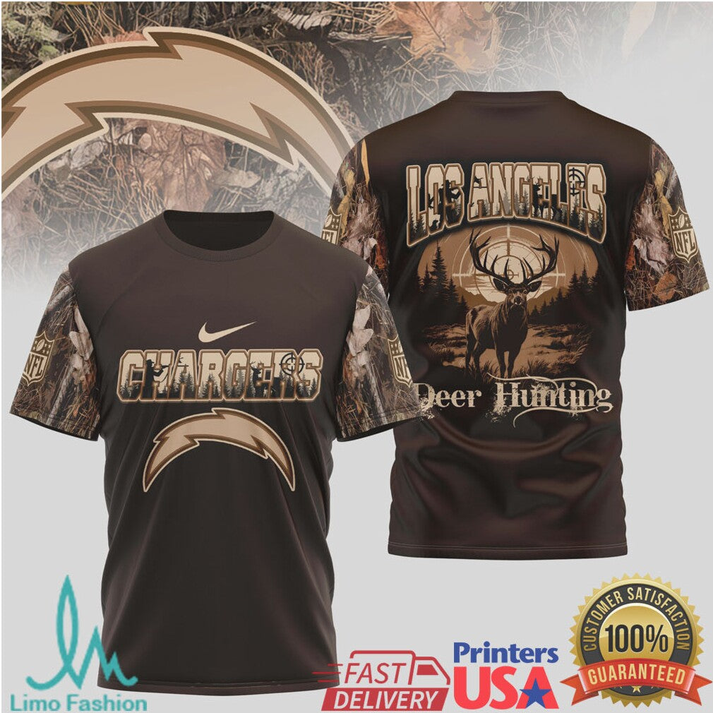 Los Angeles Chargers Deer Hunting Camo Tshirt - Limotees LLC