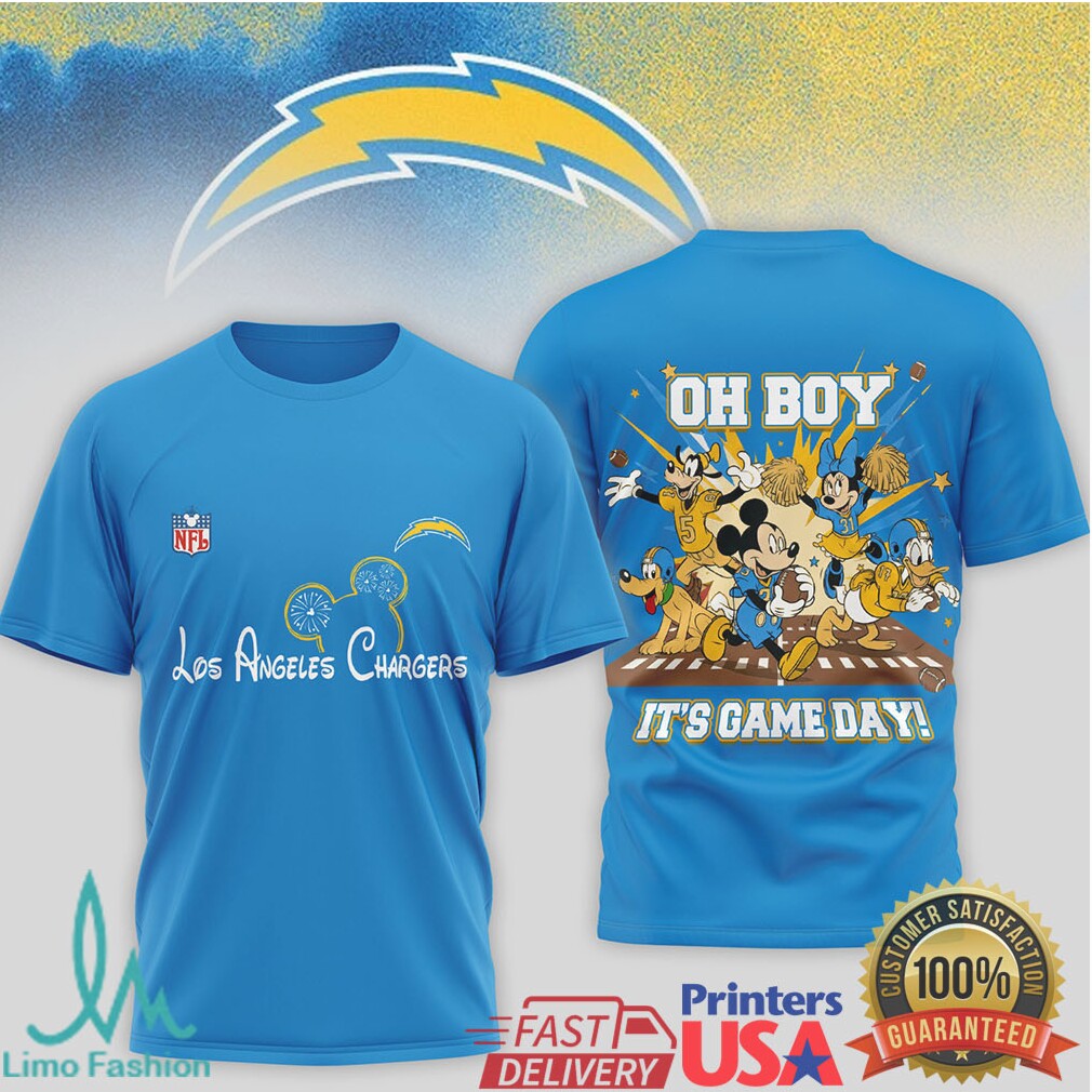 Los Angeles Chargers Disney Mickey & Friends Football Fan T Shirt - Limotees LLC