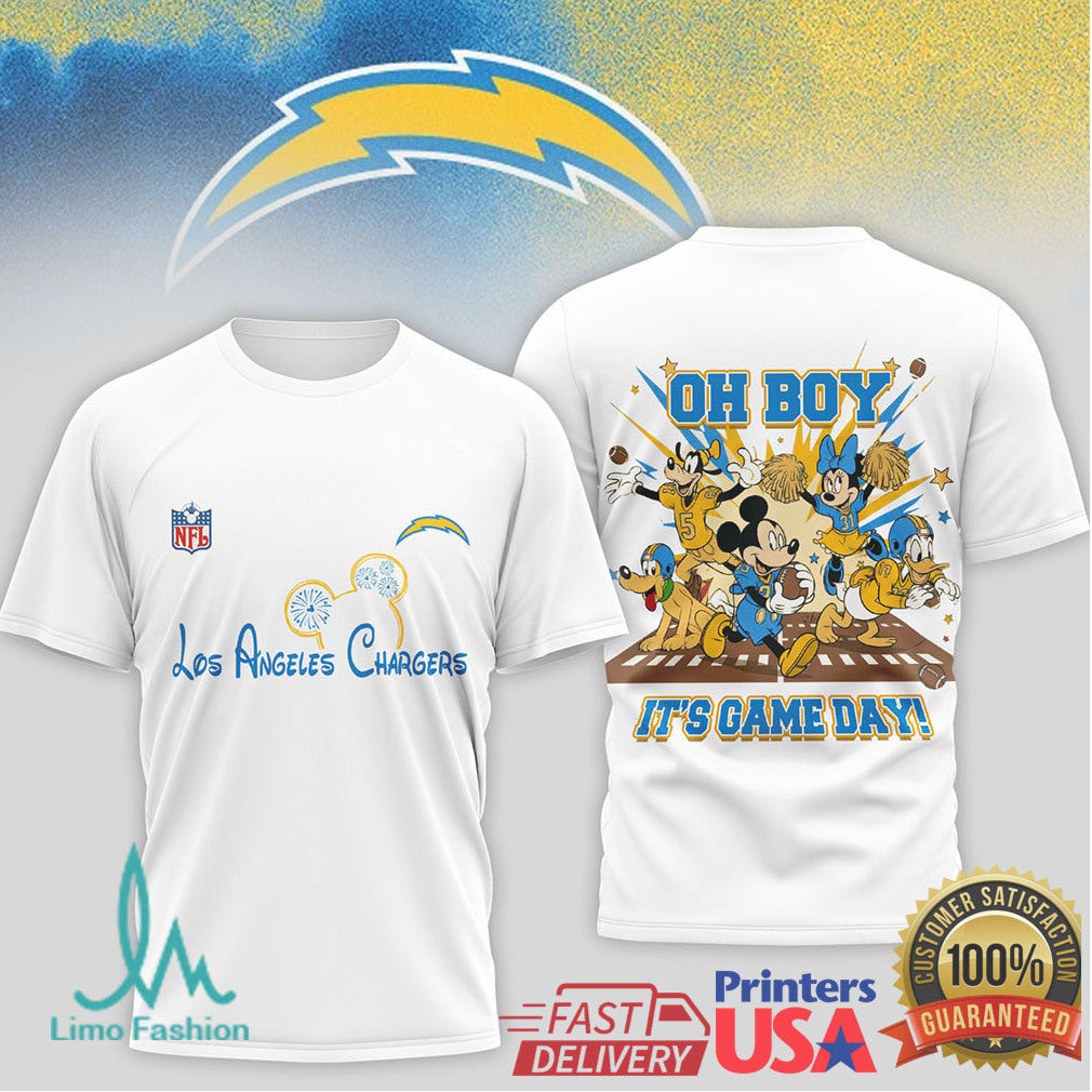 Los Angeles Chargers Disney Mickey & Friends Football Fan T Shirt - Limotees LLC