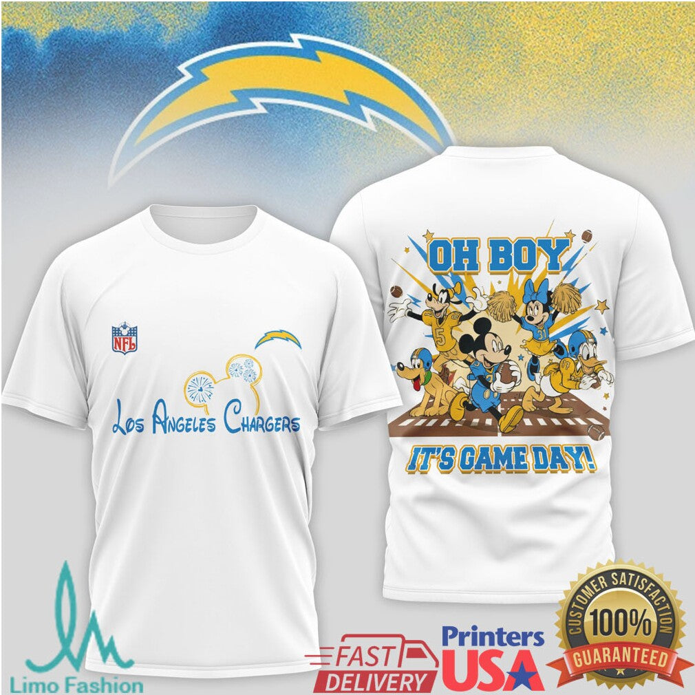 Los Angeles Chargers Disney Mickey & Friends Football Fan T Shirt - Limotees LLC