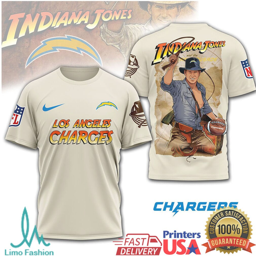 Los Angeles Chargers Indiana Jones Adventure Theme Fan T Shirt - Limotees LLC