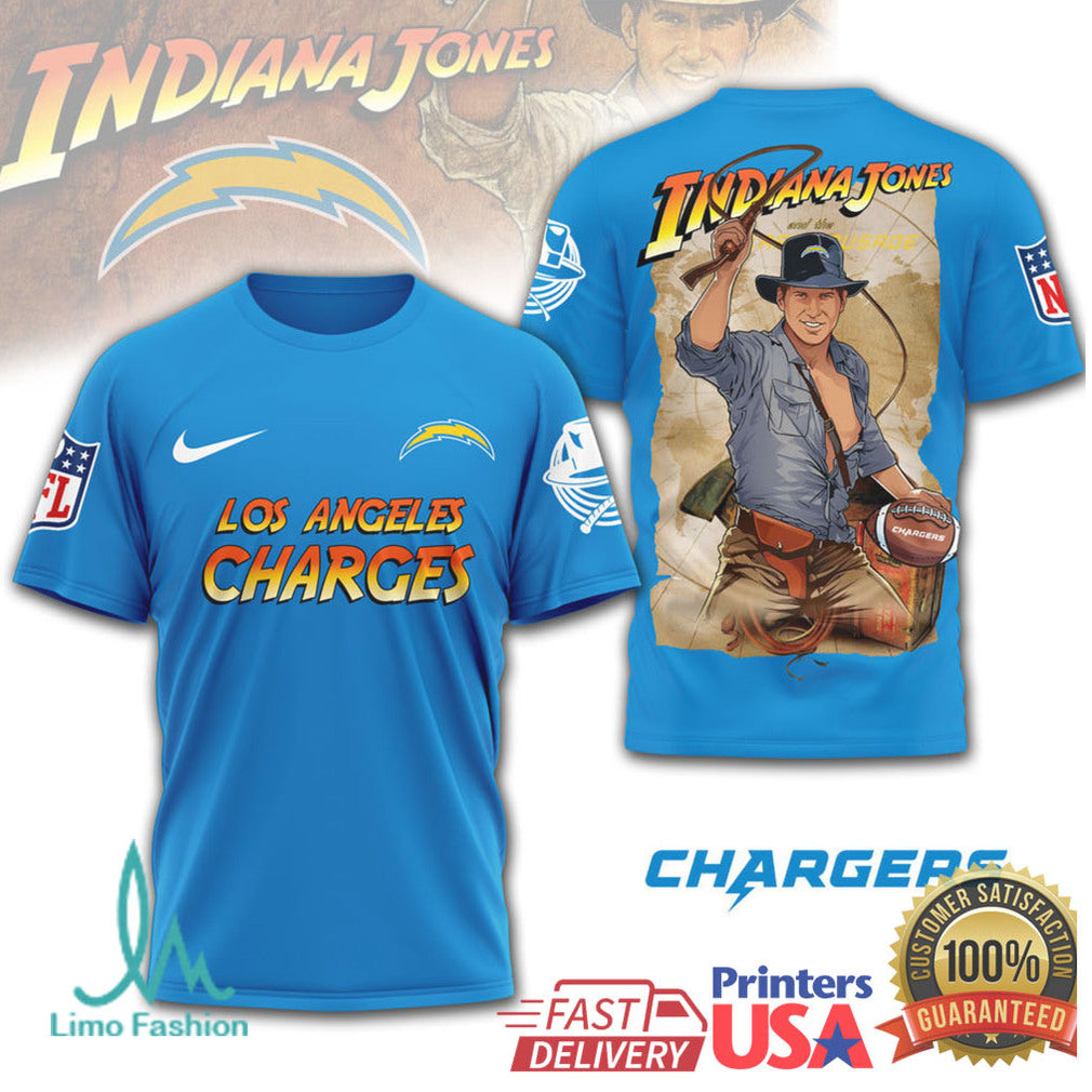 Los Angeles Chargers Indiana Jones Adventure Theme Fan T Shirt - Limotees LLC