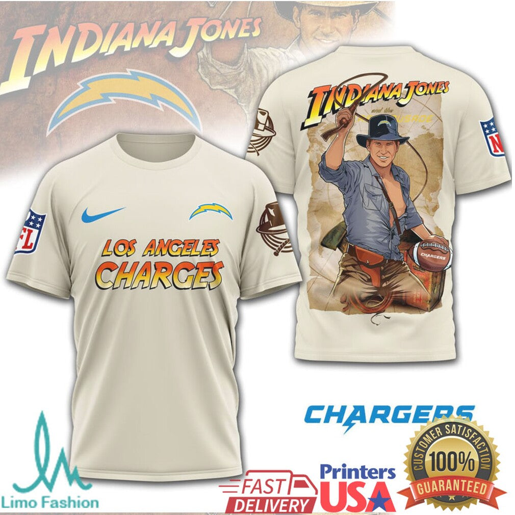 Los Angeles Chargers Indiana Jones Adventure Theme Fan T Shirt - Limotees LLC