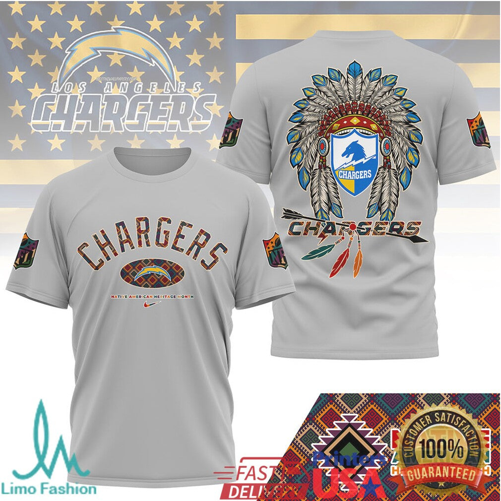 Los Angeles Chargers Native American Heritage Month Graphic T Shirt - Limotees LLC