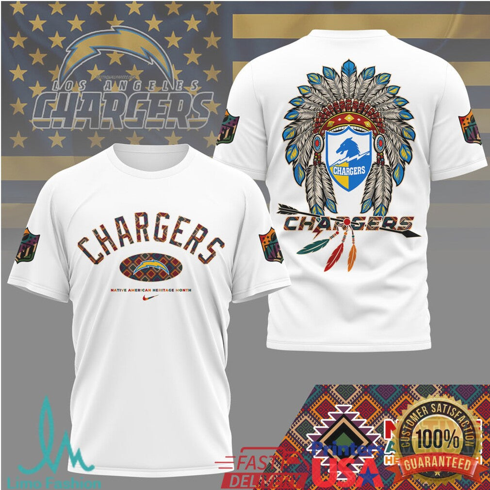 Los Angeles Chargers Native American Heritage Month Graphic T Shirt - Limotees LLC