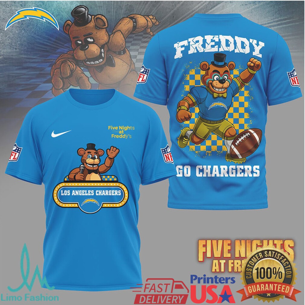 Los Angeles Chargers Official NFL Five Nights at Freddy's 3D Shirt - Limotees LLC