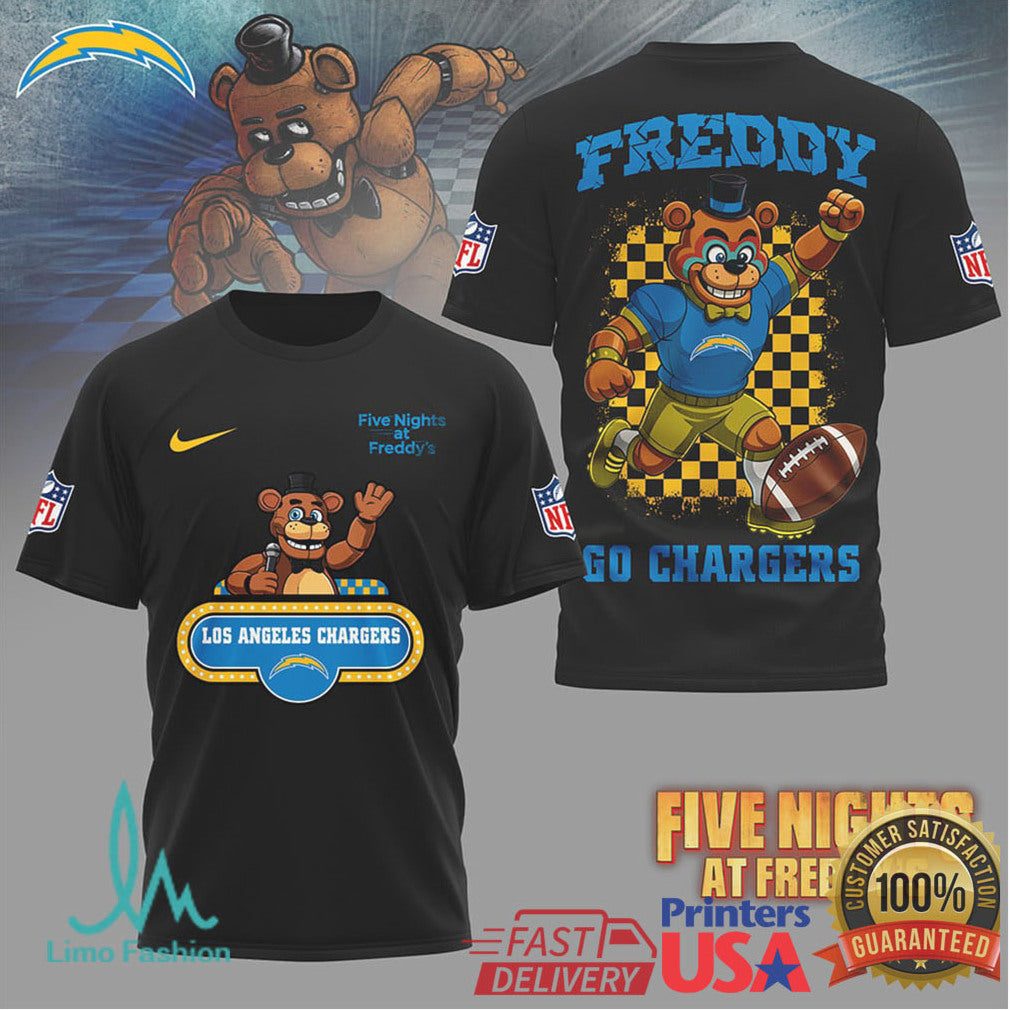 Los Angeles Chargers Official NFL Five Nights at Freddy's 3D Shirt - Limotees LLC