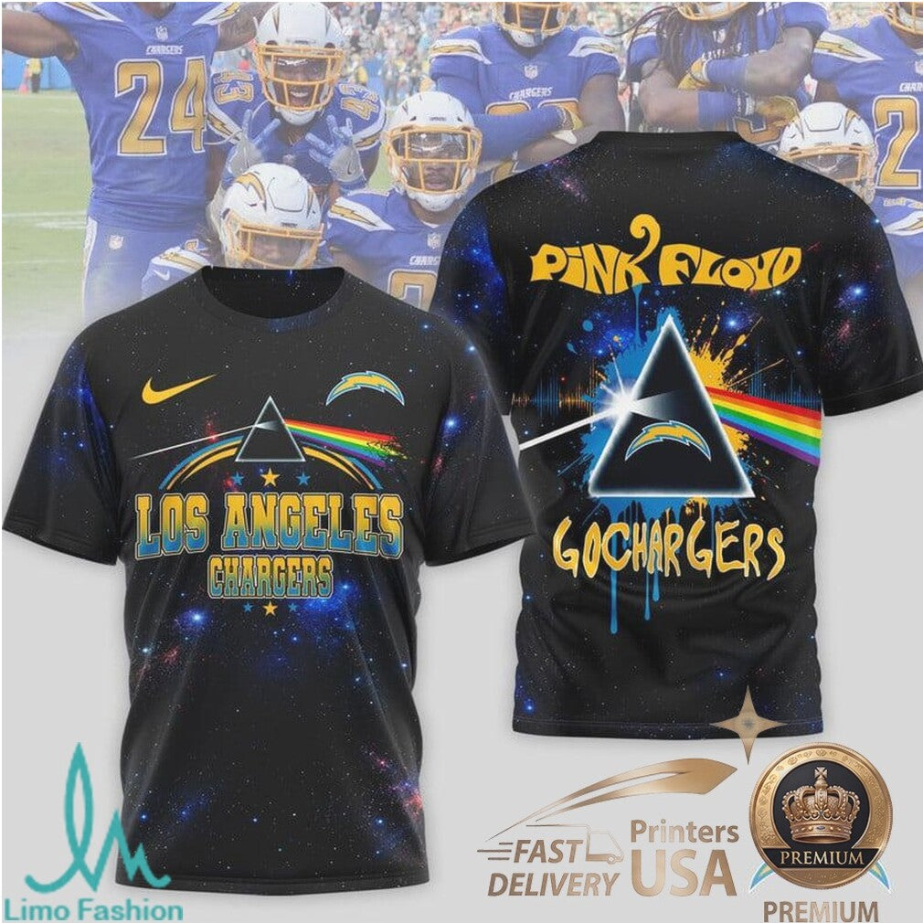 Los Angeles Chargers Pink Floyd Dark Side Of The Moon Fan T Shirt - Limotees LLC