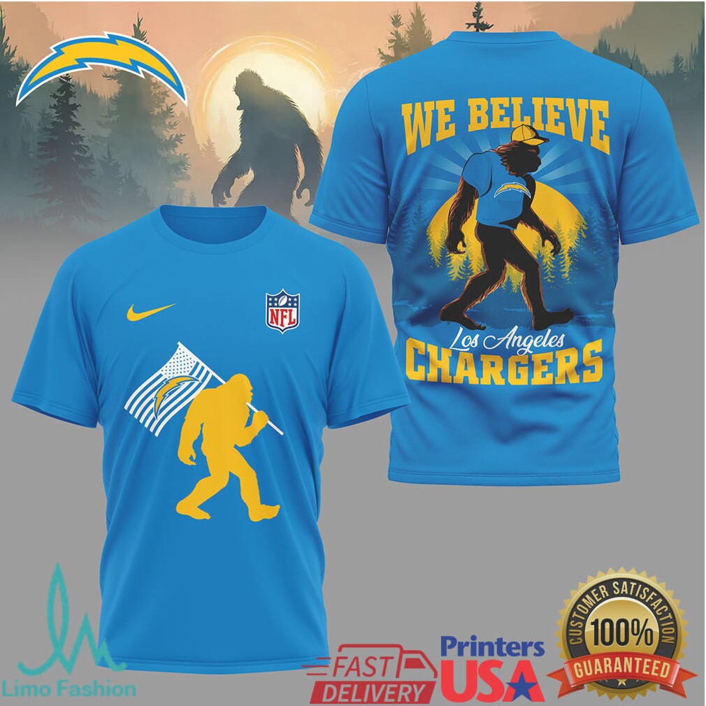 Los Angeles Chargers Sasquatch “We Believe” T Shirt - Limotees LLC