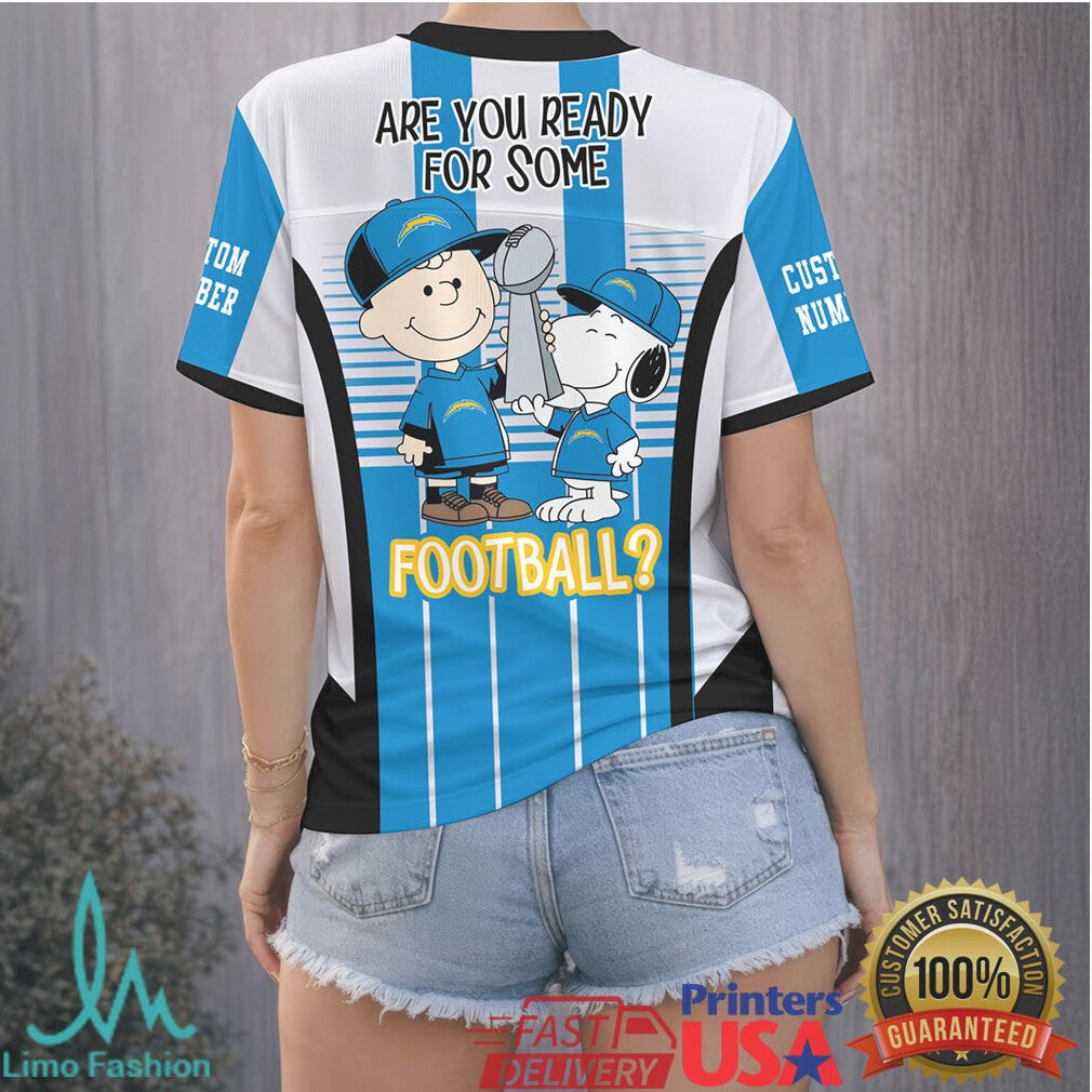 Los Angeles Chargers Snoopy Charlie Brown Nfl Football Jersey Shirt - Limotees LLC