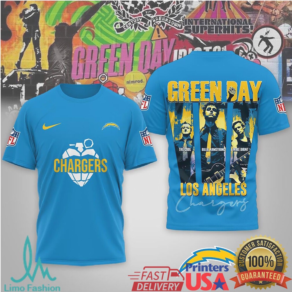 Los Angeles Chargers x Green Day Punk Rock NFL Fan T Shirt - Limotees LLC