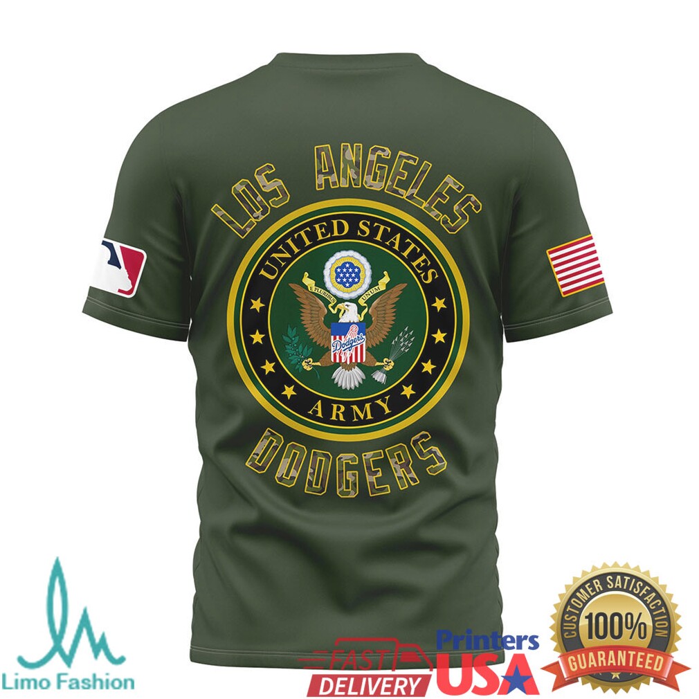 Los Angeles Dodgers MLB Military Appreciation Night Army Olive T Shirt