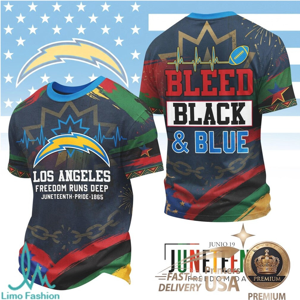Los Angeles Football Juneteenth Freedom Runs Deep Graphic T Shirt - Limotees LLC
