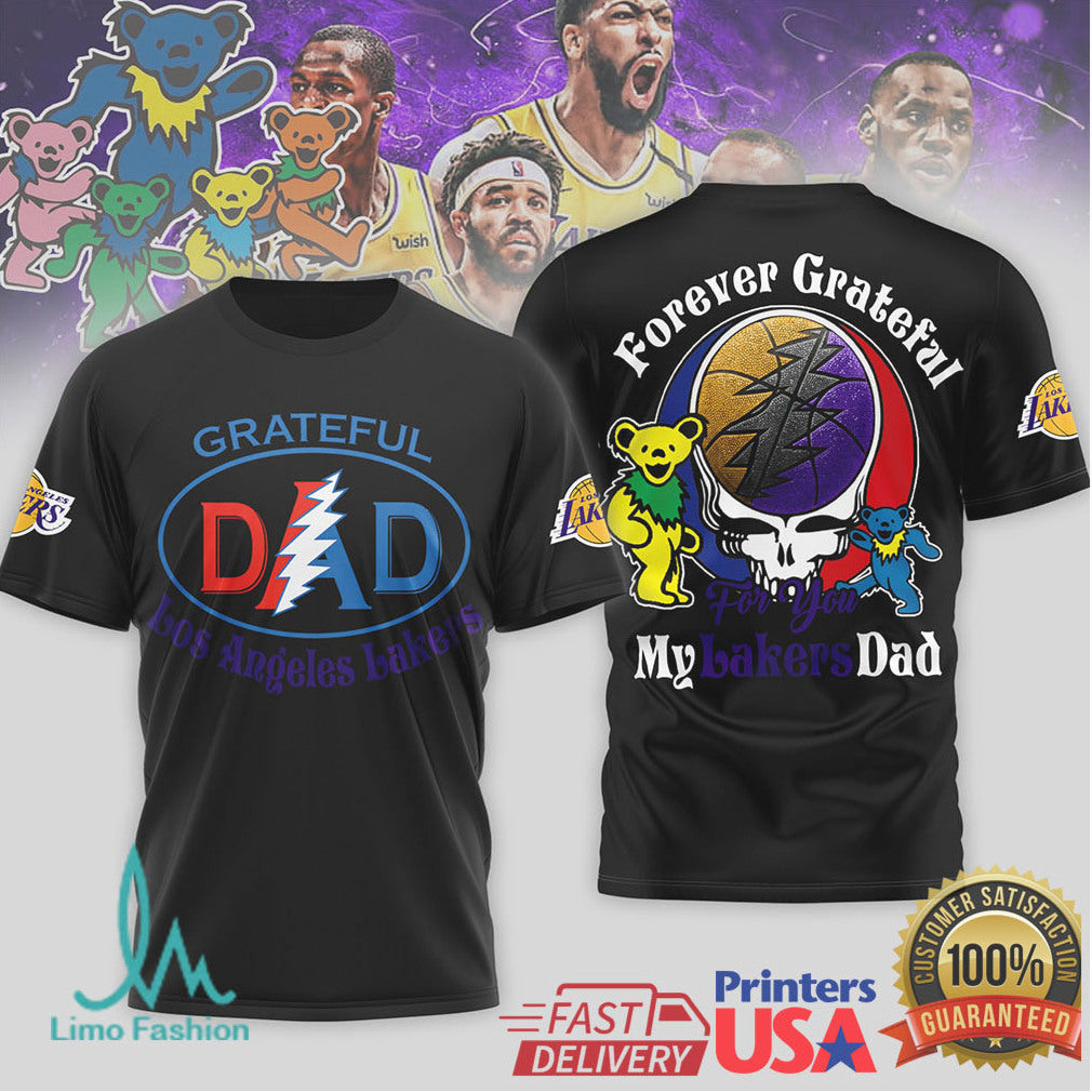 Los Angeles Lakers Grateful Dead Dad T Shirt Lakers Steal Your Face Fan Gear - Limotees LLC