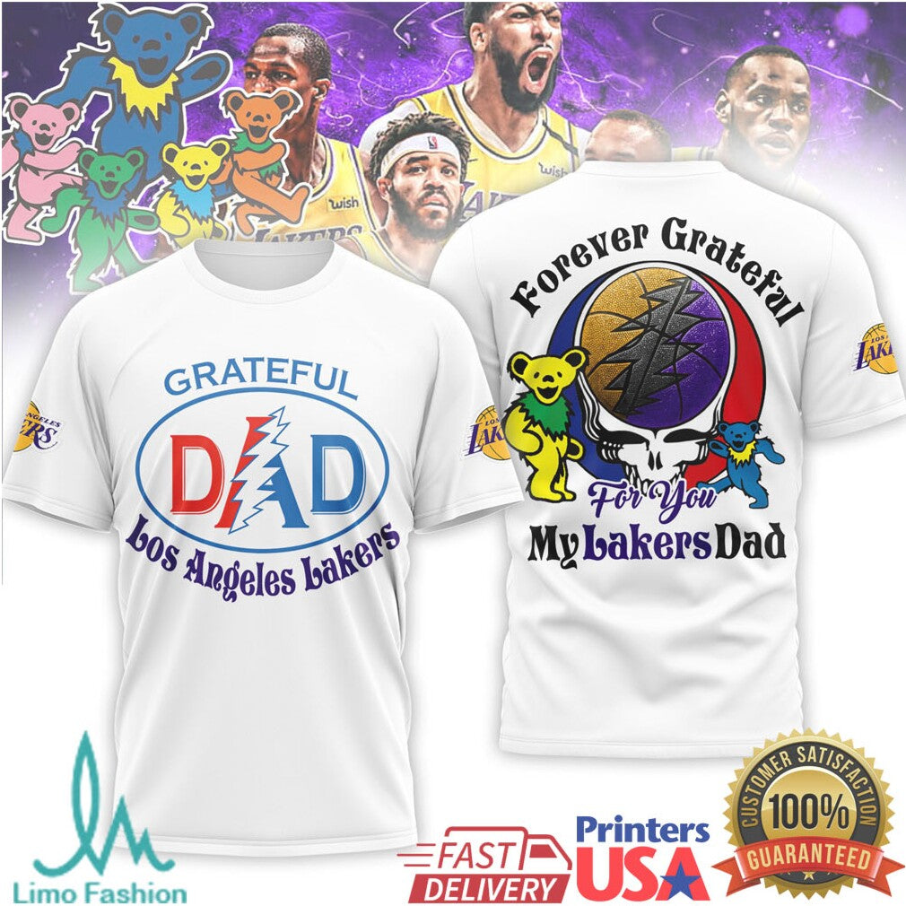 Los Angeles Lakers Grateful Dead Dad T Shirt Lakers Steal Your Face Fan Gear - Limotees LLC