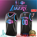 Los Angeles Lakers Retro Vaporwave Gradient NBA T Shirt - Limotees LLC