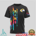 Los Angeles Rams Autism Awareness “See Able Not Label” Tie Dye T Shirt - Limotees LLC