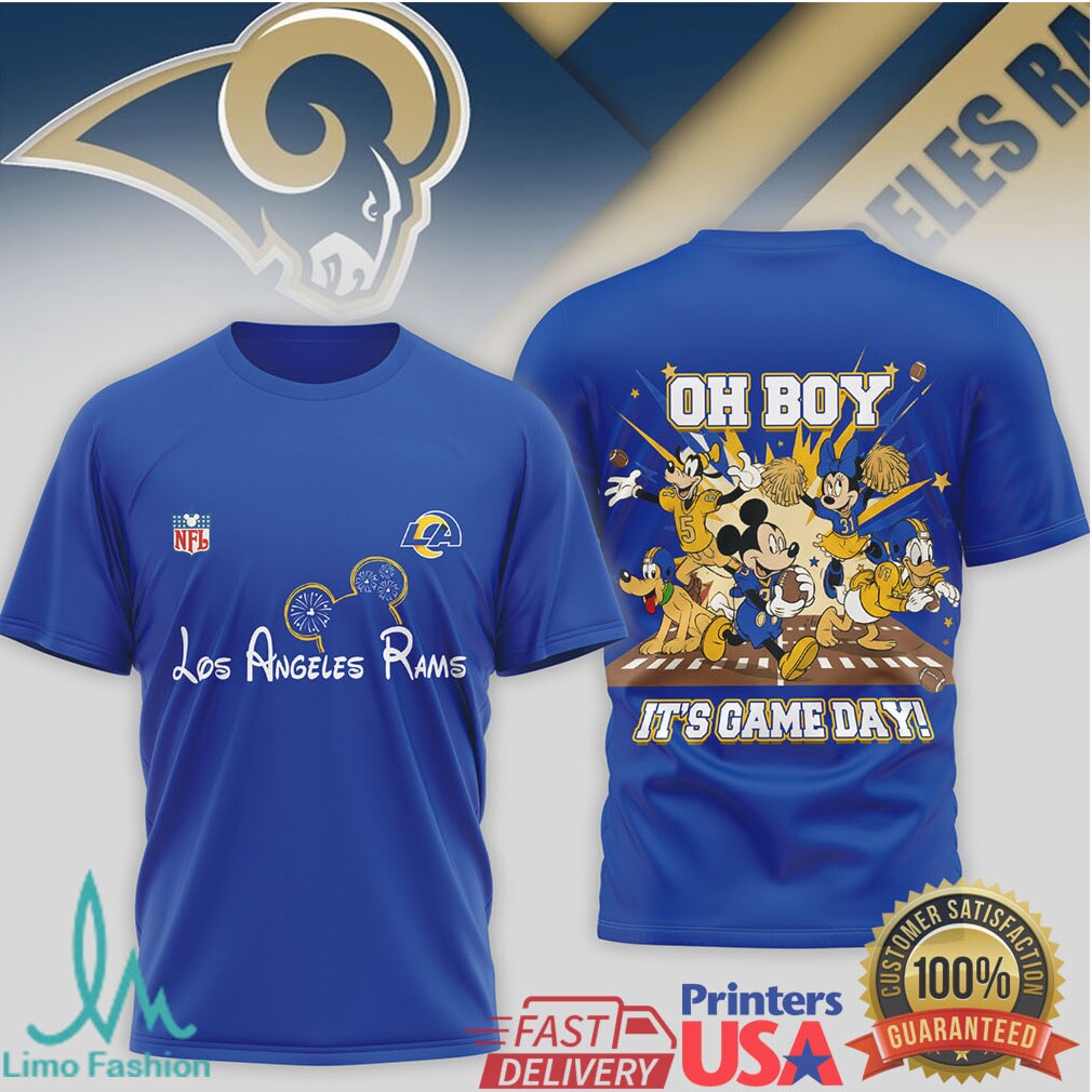 Los Angeles Rams Disney Mickey Mouse Game Day Collection T Shirt - Limotees LLC