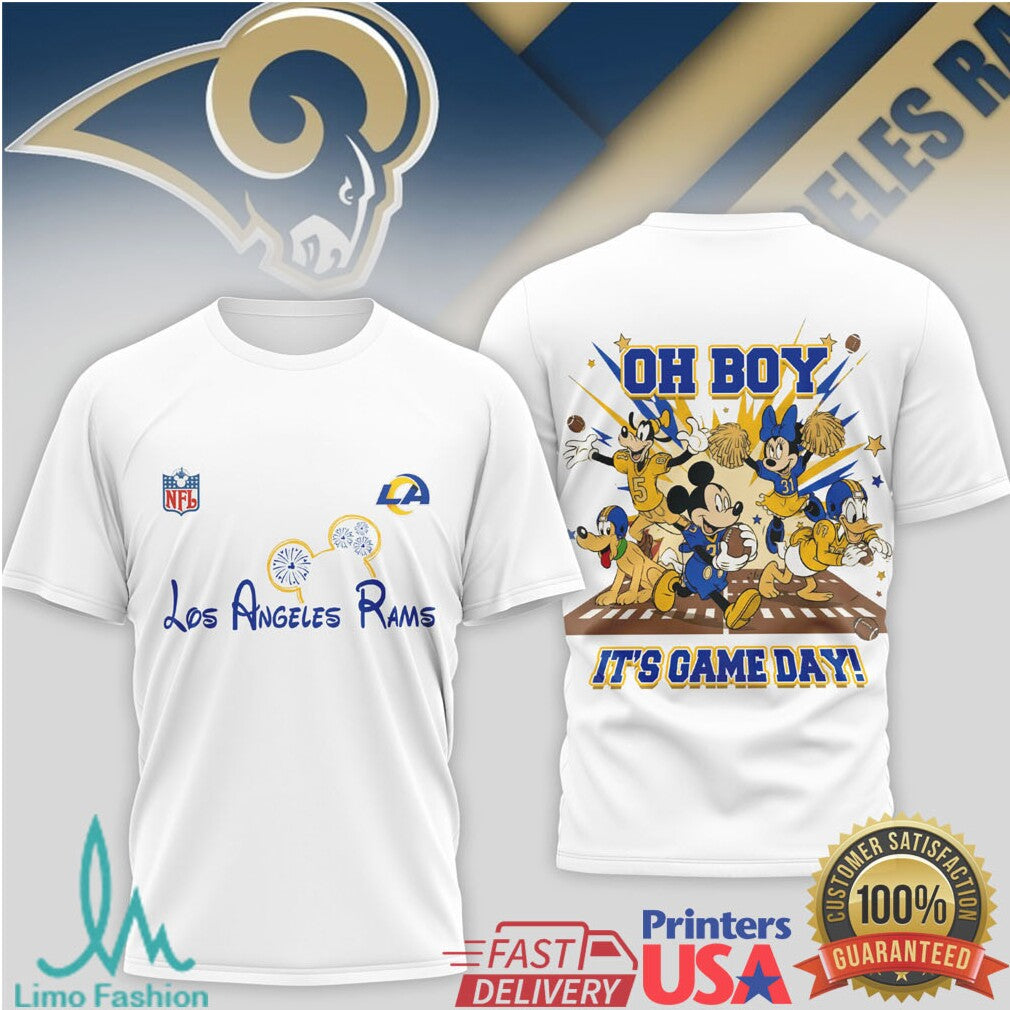 Los Angeles Rams Disney Mickey Mouse Game Day Collection T Shirt - Limotees LLC