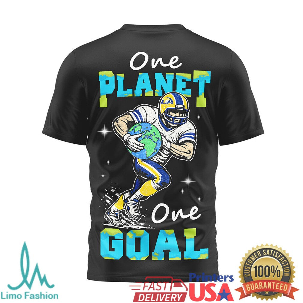 Los Angeles Rams Earth Day One Planet One Goal Football T Shirt - Limotees LLC