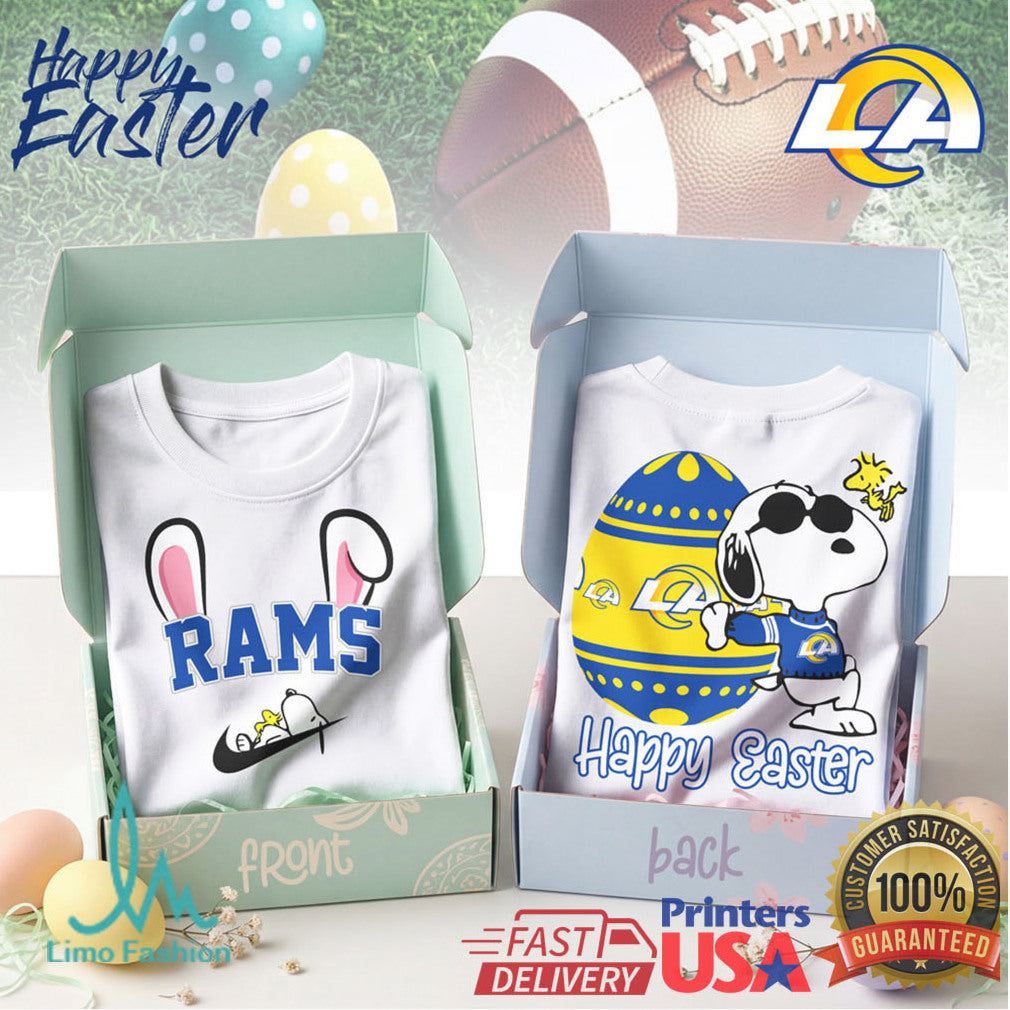 Los Angeles Rams Happy Easter Snoopy Easter Egg Football T Shirt - Limotees LLC
