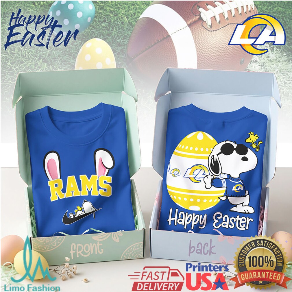 Los Angeles Rams Happy Easter Snoopy Easter Egg Football T Shirt - Limotees LLC