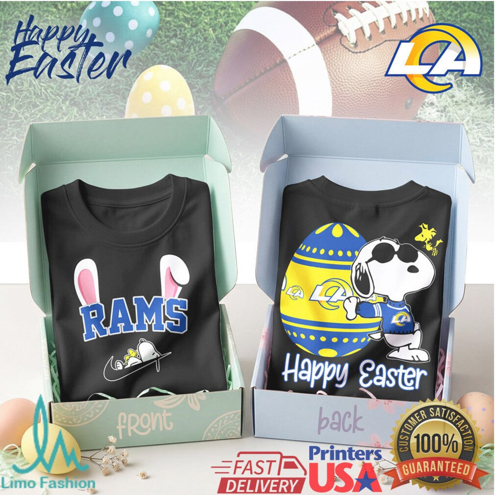 Los Angeles Rams Happy Easter Snoopy Easter Egg Football T Shirt - Limotees LLC
