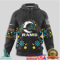 Los Angeles Rams NFL Sugar Skull Art Halloween Fan T Shirt - Limotees LLC