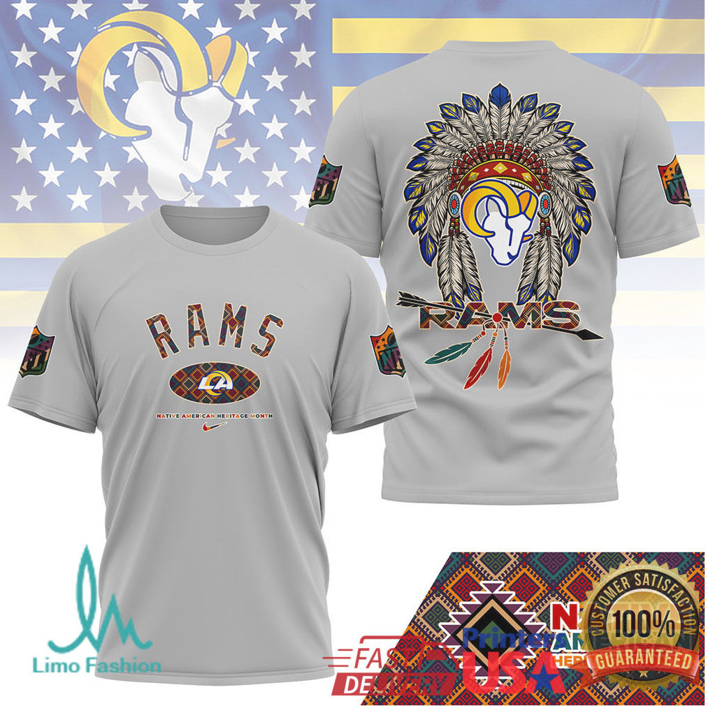 Los Angeles Rams Native American Heritage Month T Shirt Tribal Graphic - Limotees LLC