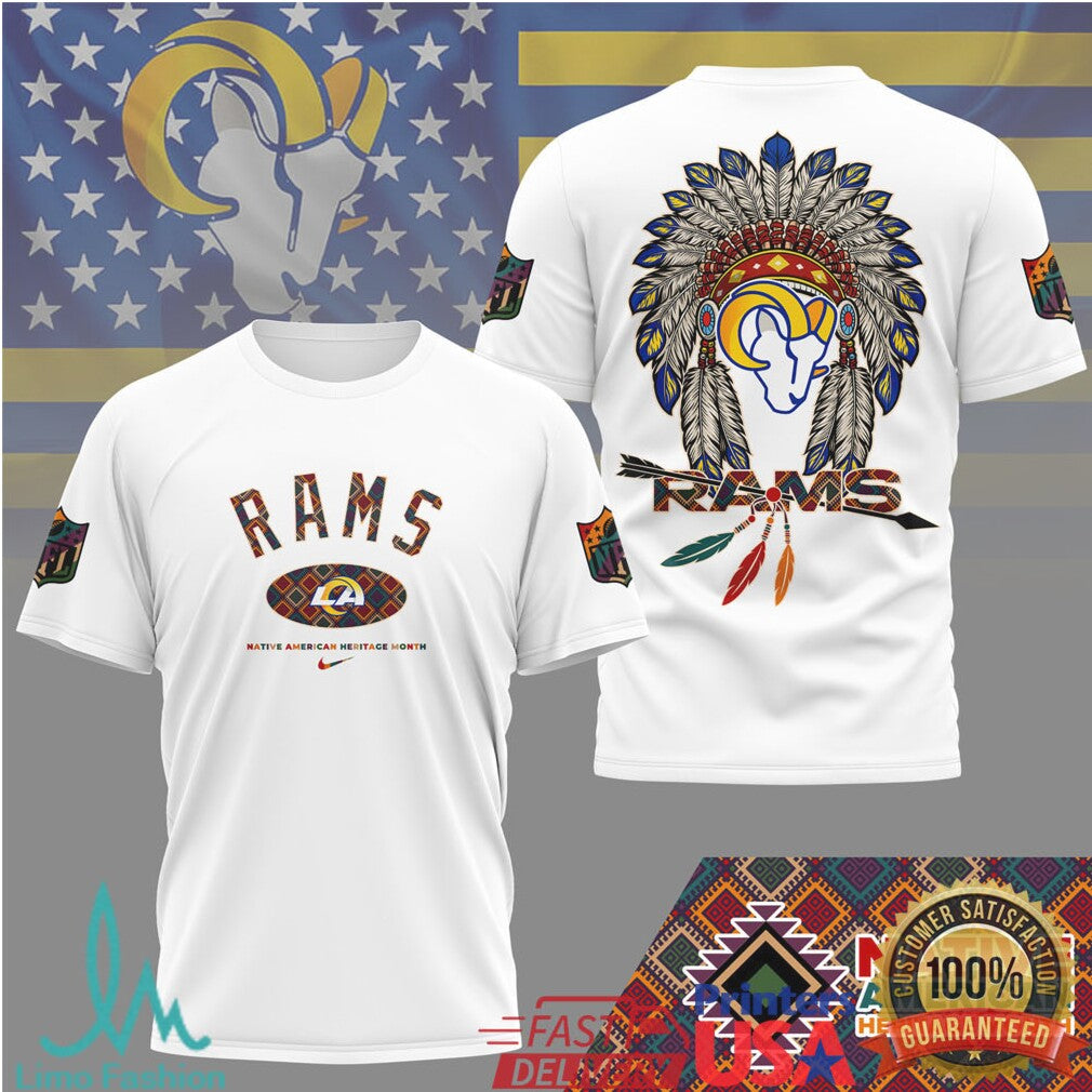 Los Angeles Rams Native American Heritage Month T Shirt Tribal Graphic - Limotees LLC