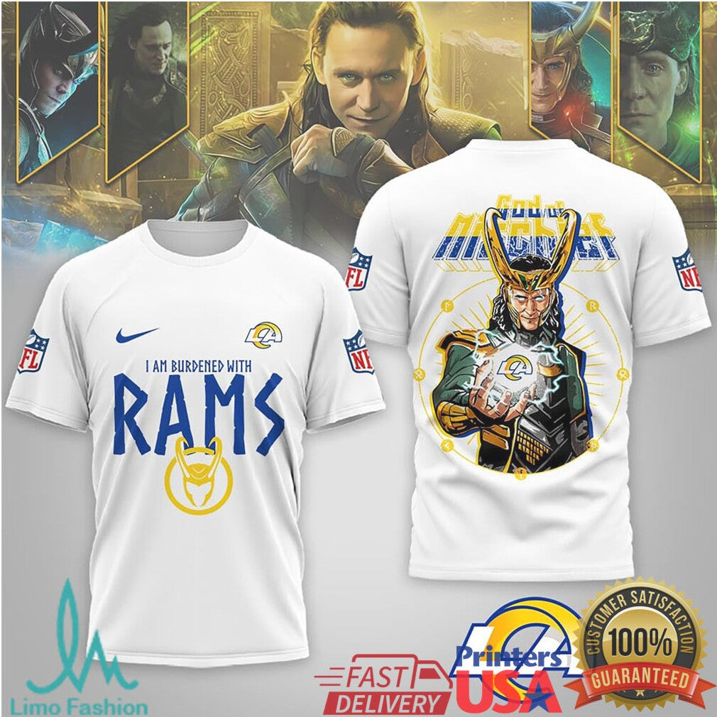Los Angeles Rams Official Loki NFL God Of Mischief 3D Shirt - Limotees LLC
