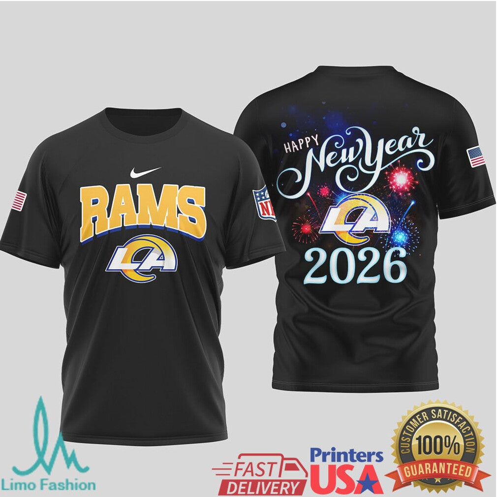 Los Angeles Rams Official NFL Happy New Year 2026 3D Shirt - Limotees LLC