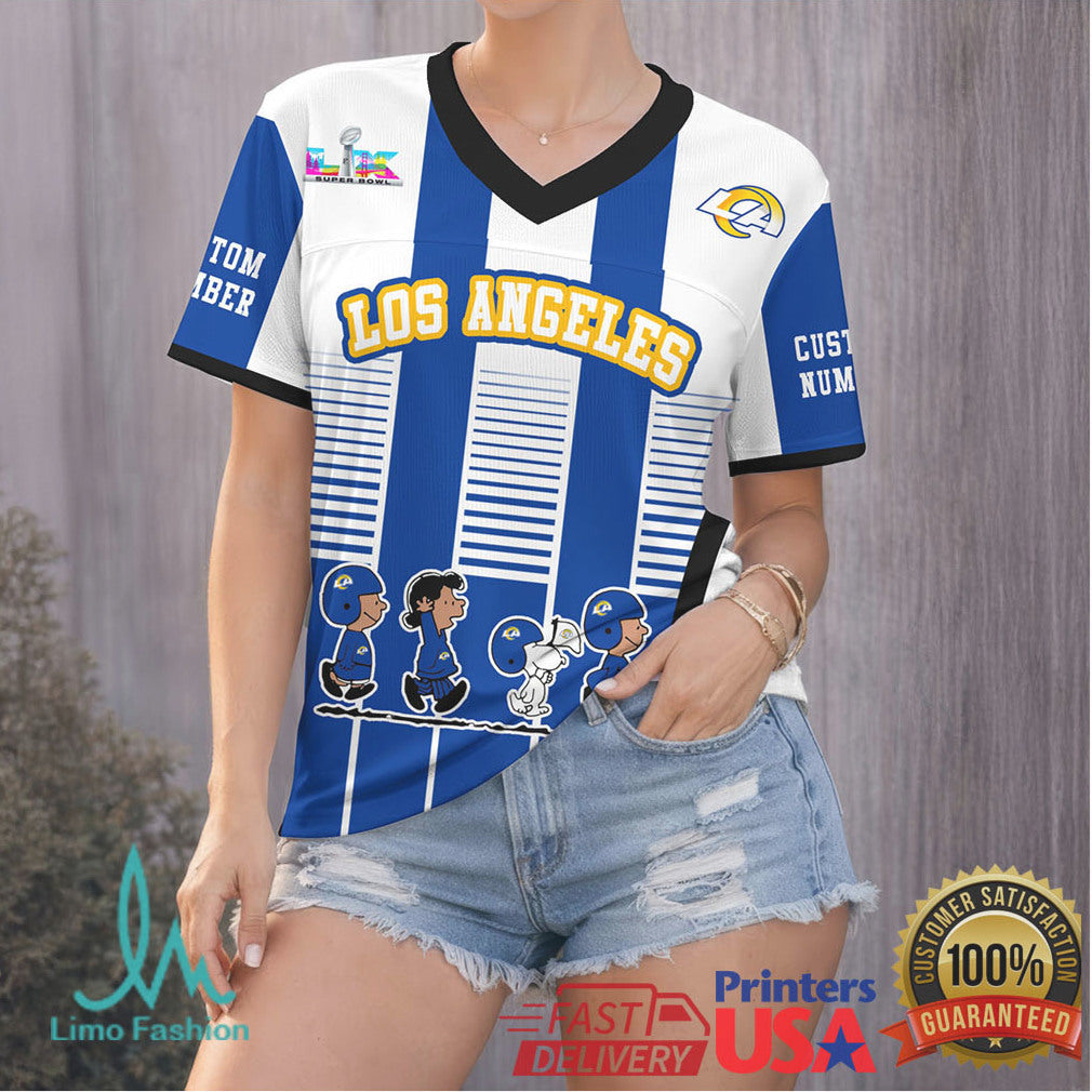 Los Angeles Rams Peanuts Charlie Brown Snoopy Football Jersey - Limotees LLC