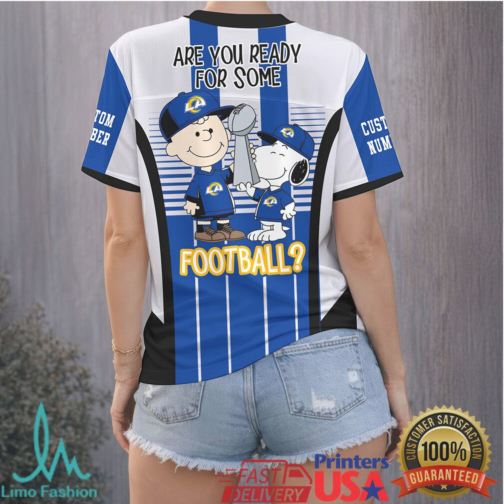 Los Angeles Rams Peanuts Charlie Brown Snoopy Football Jersey - Limotees LLC