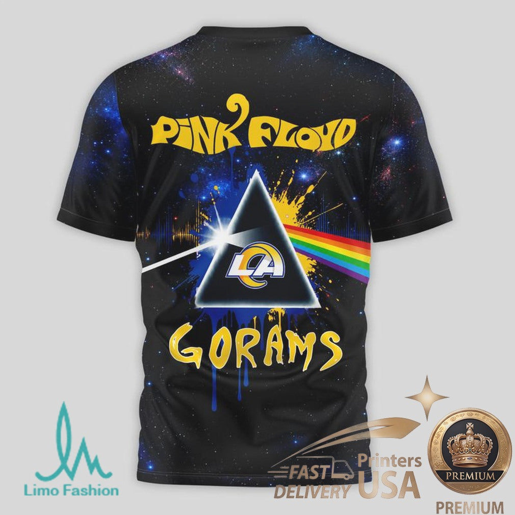 Los Angeles Rams Pink Floyd Galaxy Style Football T Shirt - Limotees LLC