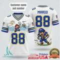 Los Angeles Rams Super Mario Crossover Custom Number Fan Apparel T Shirt - Limotees LLC