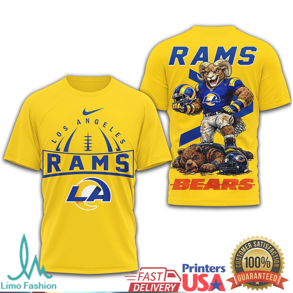 Los Angeles Rams vs. Chicago Bears Rivalry Mascot Battle T Shirt - Limotees LLC