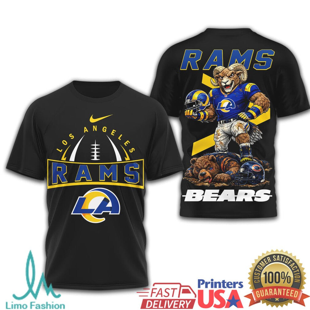 Los Angeles Rams vs. Chicago Bears Rivalry Mascot Battle T Shirt - Limotees LLC