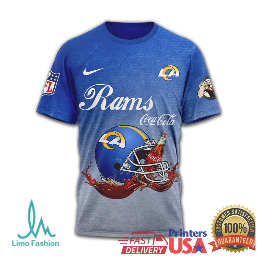 Los Angeles Rams x Coca Cola Popeye “Drink Strong Play Hard” T Shirt - Limotees LLC