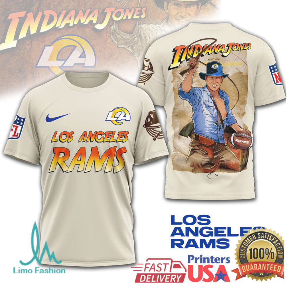 Los Angeles Rams x Indiana Jones Classic Cinema NFL Fan Apparel T Shirt - Limotees LLC