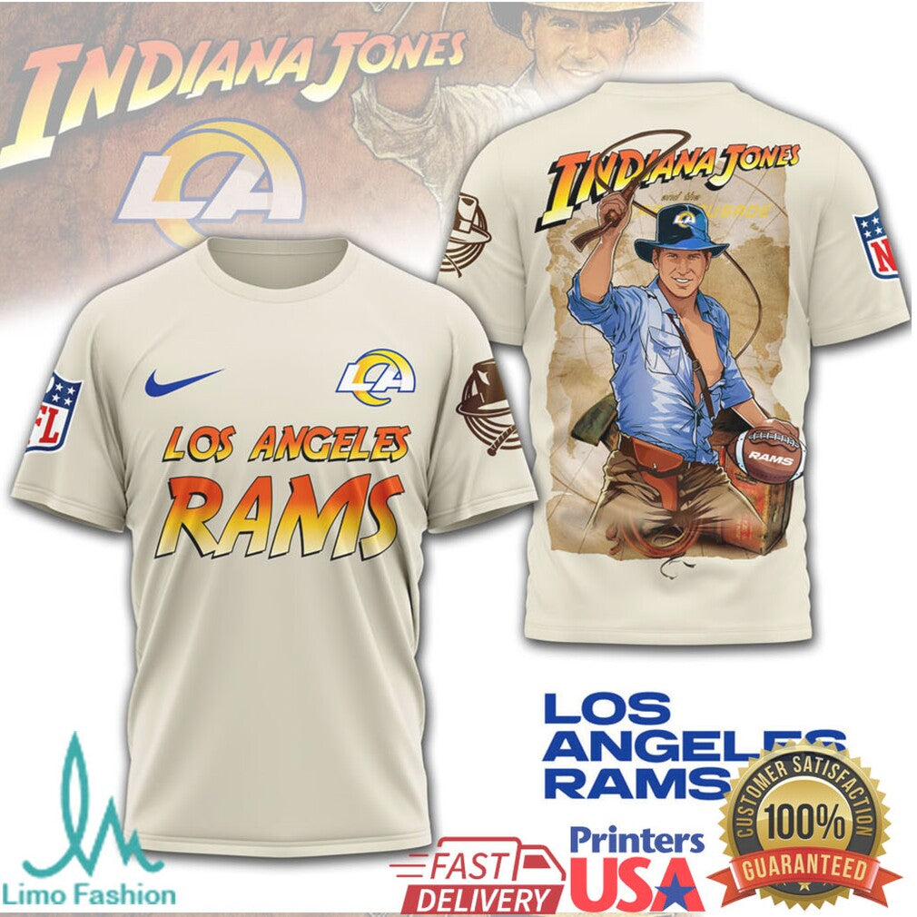 Los Angeles Rams x Indiana Jones Classic Cinema NFL Fan Apparel T Shirt - Limotees LLC