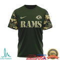 Los Angeles RamsOfficial NFL Camouflage Thank You For Service 3D Shirt - Limotees LLC
