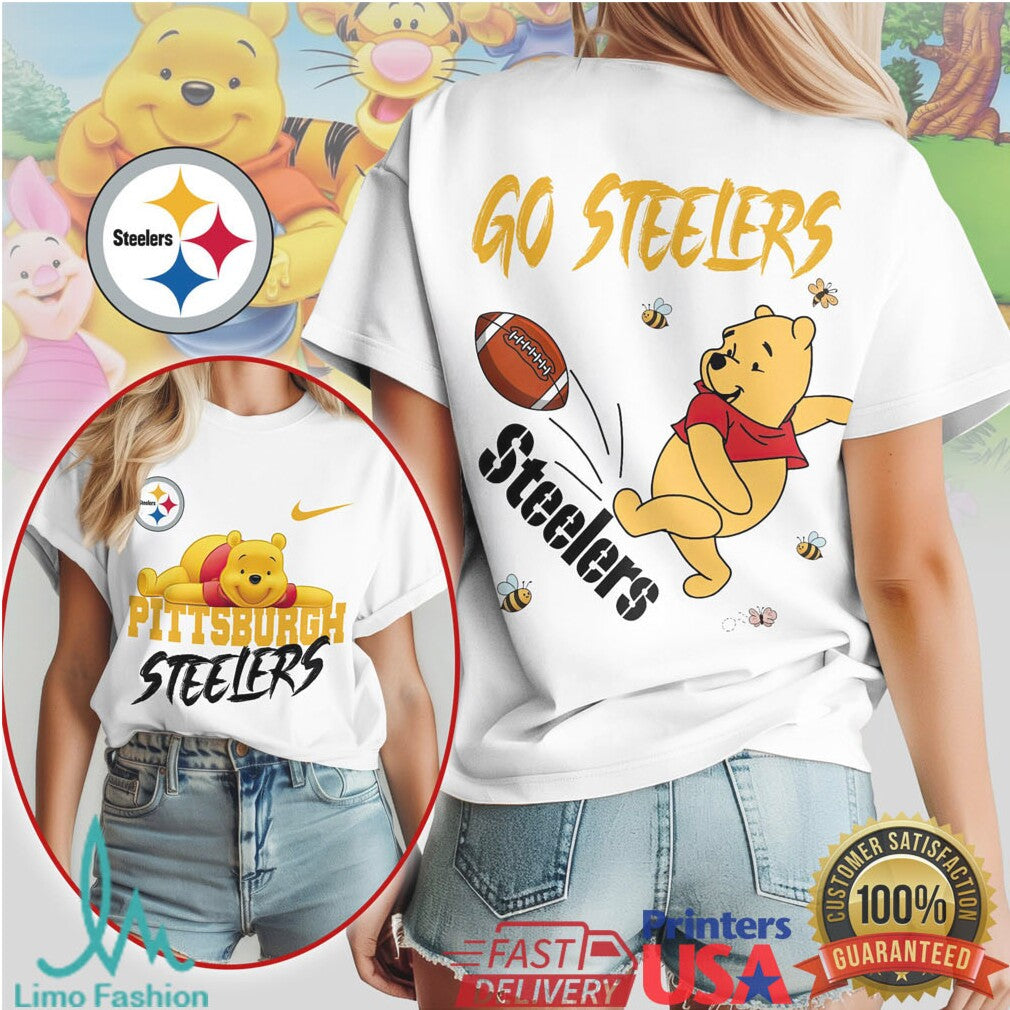 Pittsburgh Steelers Official NFL Winnie The Pooh Go Shirt - Limotees LLC