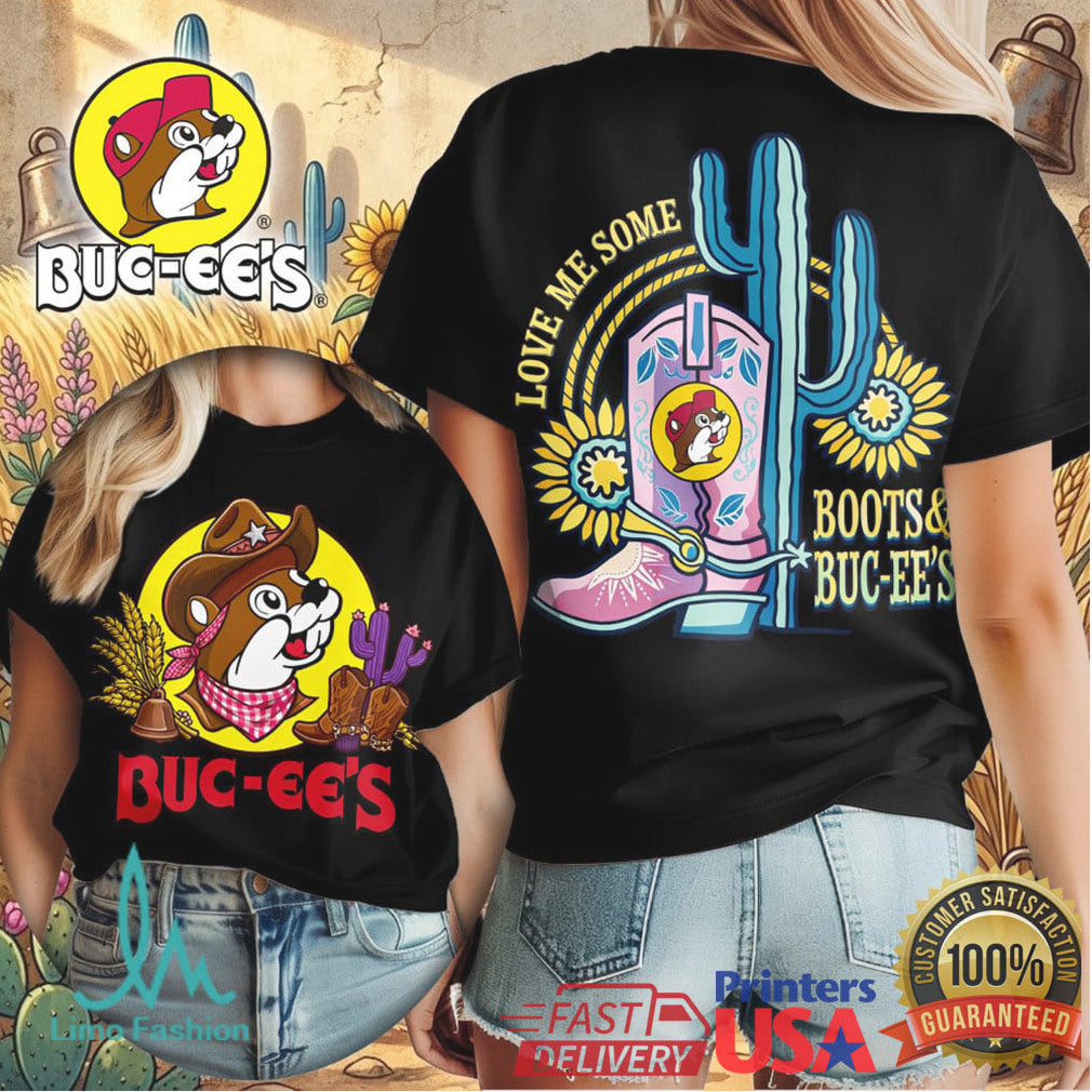 Love Me Some Boots & Buc ee’s Cowboy Western Cacti Graphic T Shirt - Limotees LLC