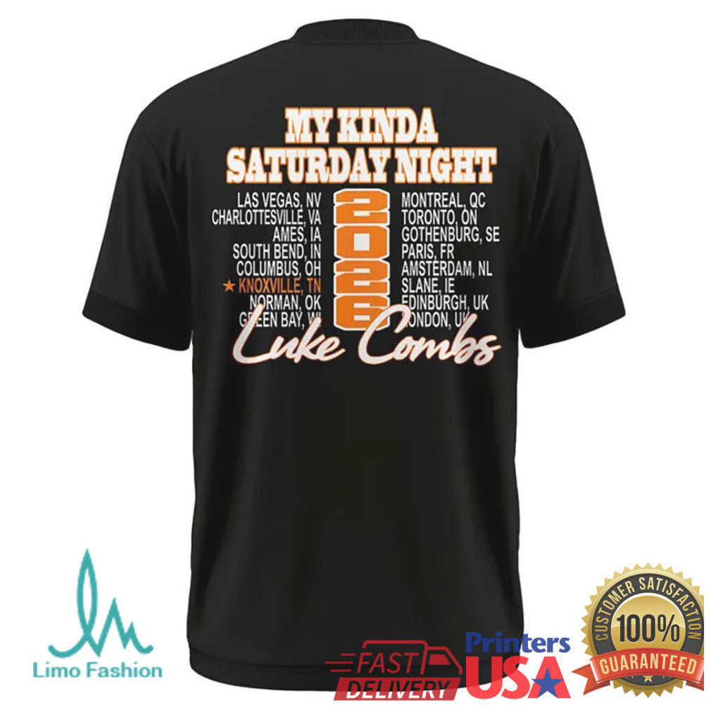 Luke Combs My Kinda Saturday Night Tour 2026 Neyland Stadium Knoxville Concert T Shirt - Limotees LLC