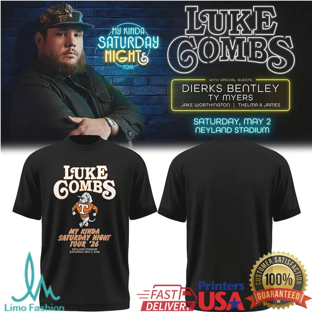 Luke Combs Tour 2026 Front Print Minimalist Country Music Fan T Shirt - Limotees LLC