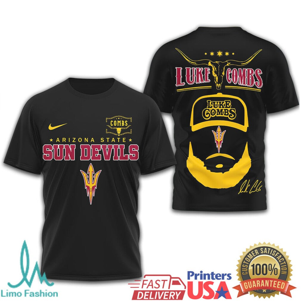 Luke Combs x Arizona State University Sun Devils Signature T Shirt - Limotees LLC