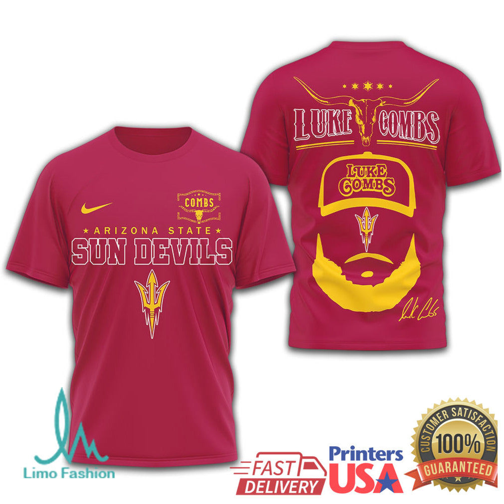 Luke Combs x Arizona State University Sun Devils Signature T Shirt - Limotees LLC