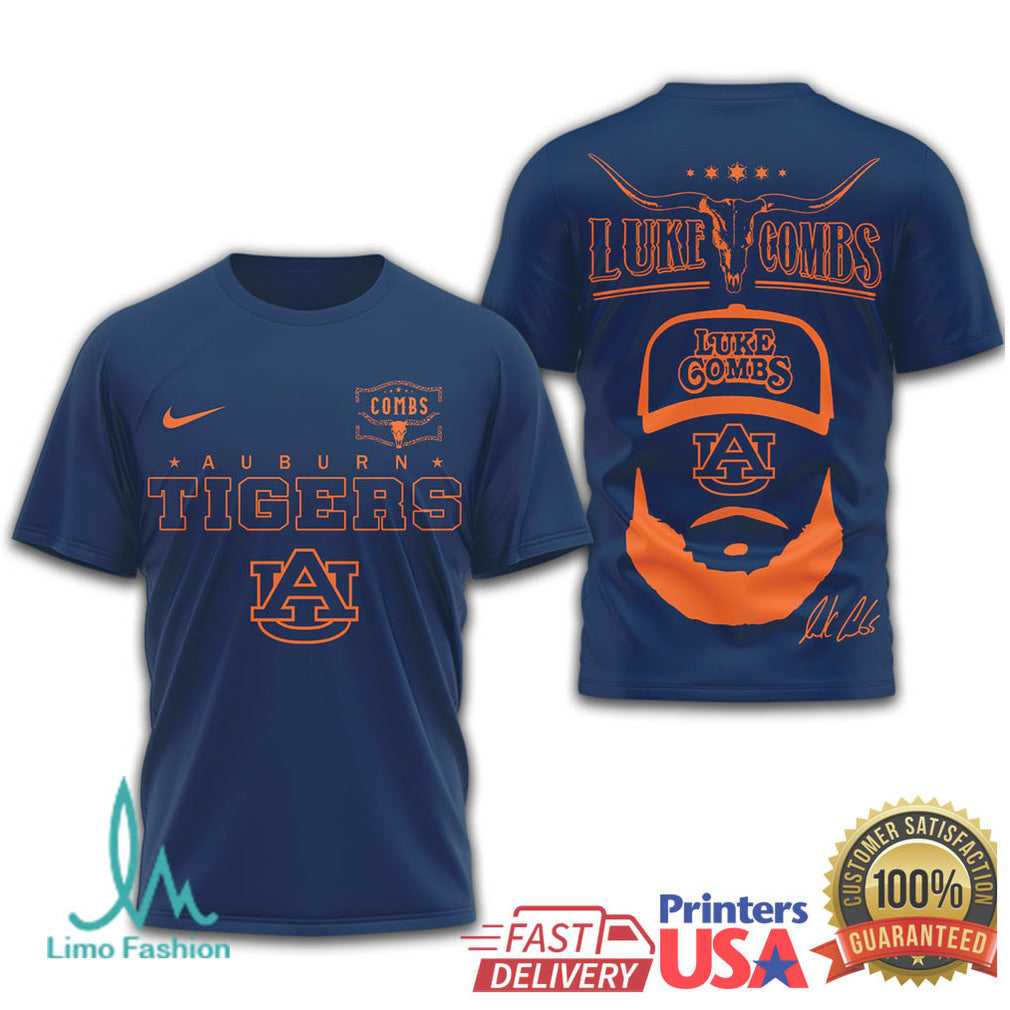 Luke Combs x Auburn Tigers NCAA Graphic Performance T Shirt - Limotees LLC