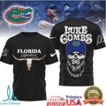 Luke Combs x Florida Gators Skull Longhorn Country Music T Shirt - Limotees LLC